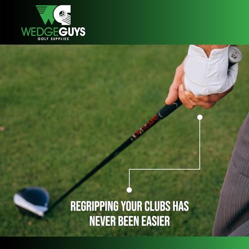 Wedge Guys Golf Grip Tape Kits for Regripping Golf Clubs - Professional Quality - Options Include Hook Blade, 15 or 30 Golf Grip Kit Tape Strips, 5 or 8 oz Grip Solvent & Rubber Vise Clamp