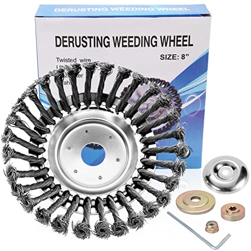 IRmm 8 Inch Unbreakable Wired Trimmer Blade, Weed Eater Head, Steel Wire Rotary Brush Cutter Trimmer Head, Wire Trimmer Head for Moss Grass Rust Removal, Paving Stone, Pavement Joints or Driveway