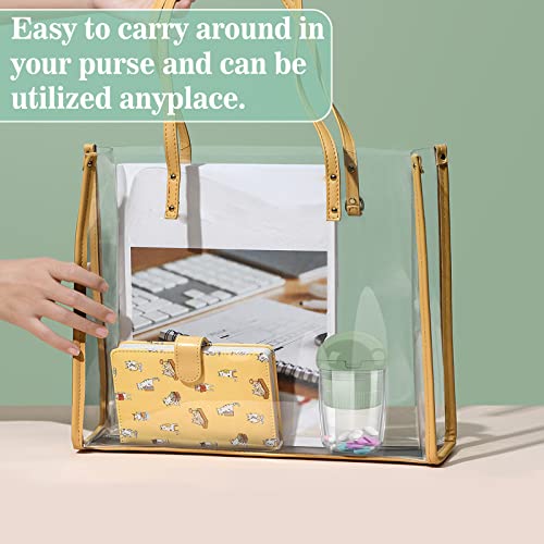 Pill Cutter Splitter with Dispenser, Pill Cutter for Small or Large Pills, Crushes Pills, Vitamins, Tablets, Stainless Steel Blade, Removable Drinking Cup (Green-1)