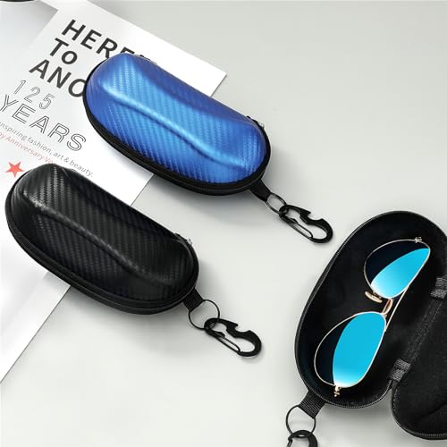 MoKo Semi Hard Sunglasses Case with Hook, Black