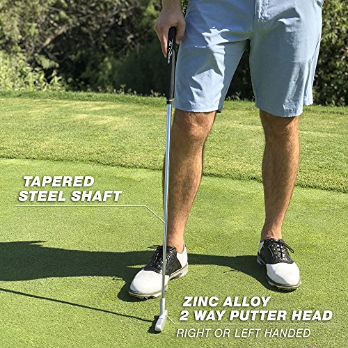 GoSports Classic Golf Putter, Choose Between 2 Way or Blade Putter - 35" Length with Premium Grip, Silver
