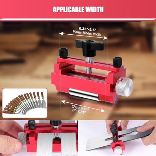 SLIIMU Honing Guide Tool, Aluminum Alloy Honing Guide for Chisels and Planes, Chisel Sharpening Jig for Woodworking, Fits Chisels or Planer Blades 0 to 2.6"