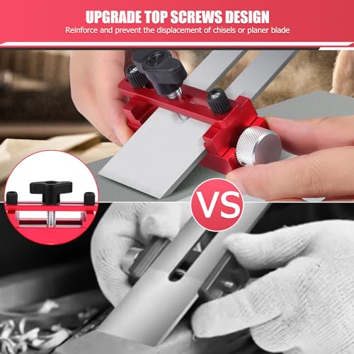 SLIIMU Honing Guide Tool, Aluminum Alloy Honing Guide for Chisels and Planes, Chisel Sharpening Jig for Woodworking, Fits Chisels or Planer Blades 0 to 2.6"