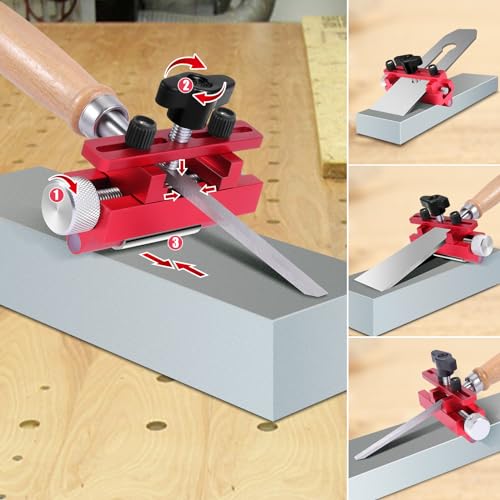 SLIIMU Honing Guide Tool, Aluminum Alloy Honing Guide for Chisels and Planes, Chisel Sharpening Jig for Woodworking, Fits Chisels or Planer Blades 0 to 2.6"