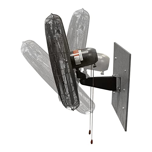 Comfort Zone Oscillating High Velocity Industrial Wall Fan, 30 inch, 2 Speed, All Metal, Adjustable Angle & Tilt, Steel Mounting Bracket, Aluminum Blades, Ideal for Garage or Workshop, CZHVW30EX