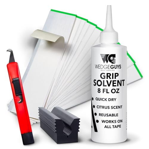 Wedge Guys Golf Grip Kits for Regripping Golf Clubs - Professional Quality - Options Include Hook Blade, 15 or 30 Golf Grip Tape Strips, 5 or 8 oz Golf Grip Solvent & Rubber Vise Clamp