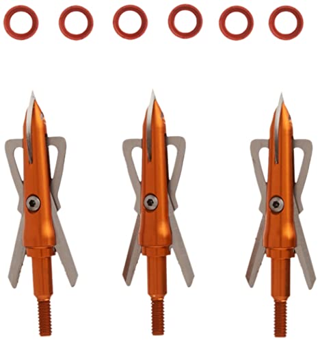 RAGE Crossbow X, 2-Blade Archery Arrow Broadhead, 100 or 125 Grain with Shock Collar Technology (3-Pack)