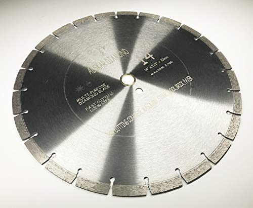 ALSKAR DIAMOND USA ADLSS 14 inch Dry or Wet Cutting General Purpose Segmented High Speed Diamond Saw Blades for Concrete Stone Brick Masonry (14")