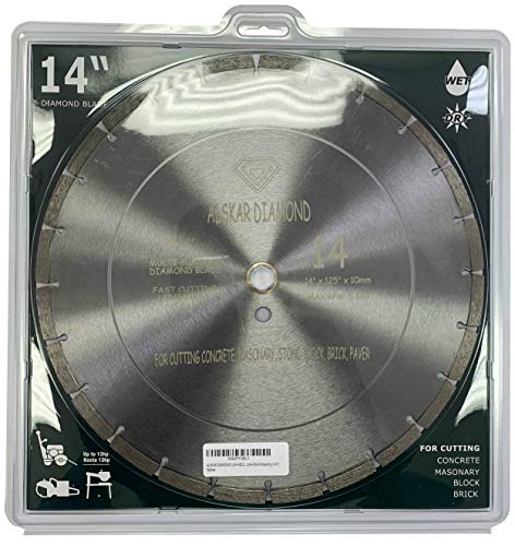 ALSKAR DIAMOND USA ADLSS 14 inch Dry or Wet Cutting General Purpose Segmented High Speed Diamond Saw Blades for Concrete Stone Brick Masonry (14")