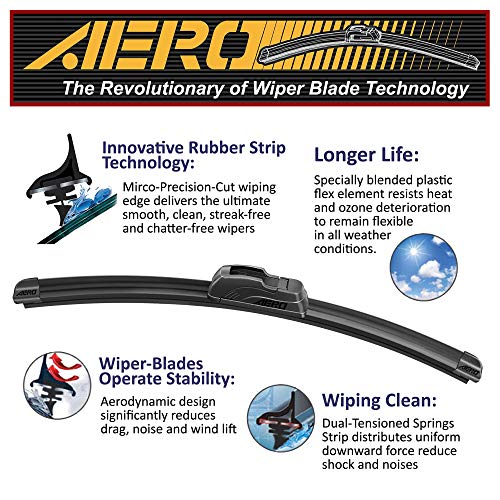 AERO Voyager 12" OEM Quality Premium All-Season Beam J-Hook Windshield Wiper Blade (Fits J or U Hook Wiper Arms ONLY)