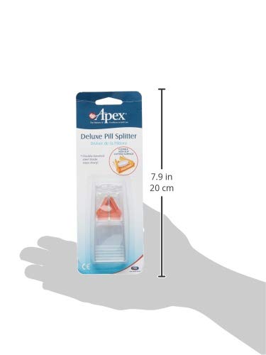 Apex Deluxe Pill Splitter - Pill Splitter with Retracting Blade Guard - for Cutting Small Pills or Large Pills in Half