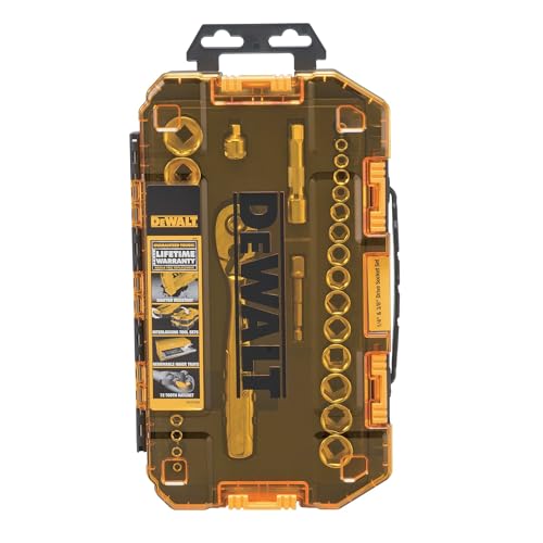 DEWALT 34-Piece Socket Set, 1/4 & 3/8-Inch Drive