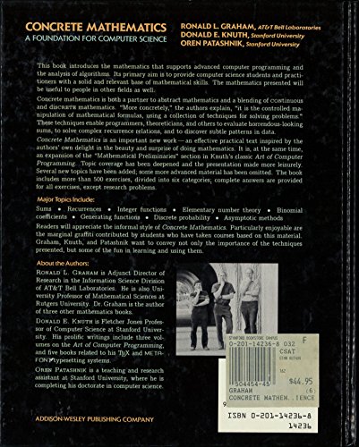 Concrete Mathematics: A Foundation for Computer Science (2nd Edition)