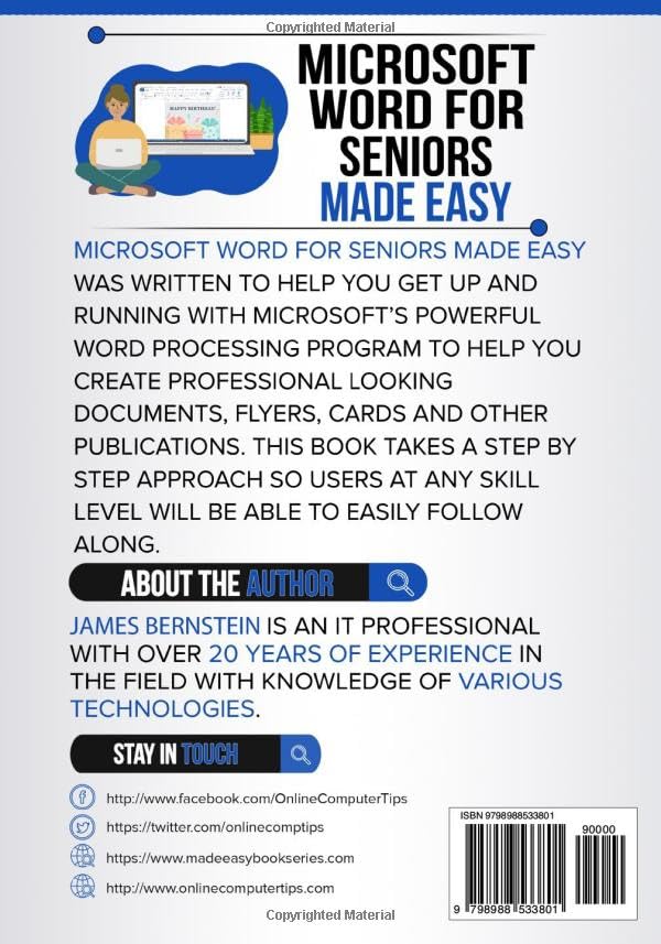 Microsoft Word for Seniors Made Easy: Creating Documents Trouble Free (Computers for Seniors Made Easy)