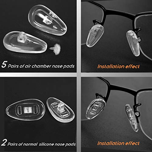 TEKPREM Eyeglasses Nose Pads Repair Kit with Accessories