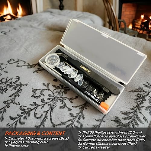 TEKPREM Eyeglasses Nose Pads Repair Kit with Accessories