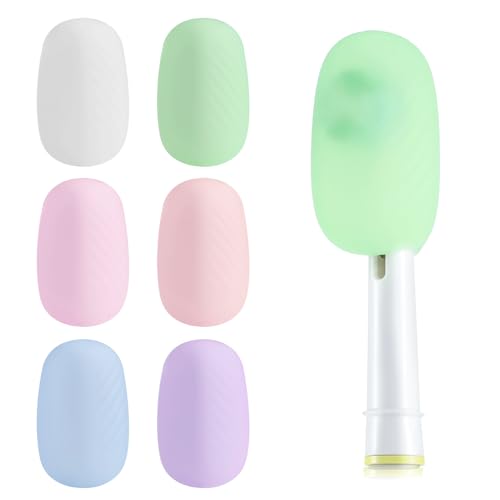 Lapfoon 6 Packs Toothbrush Covers, Silicone Toothbrush Covers Caps for Electric Toothbrush Replacement Heads & Manual Toothbrush