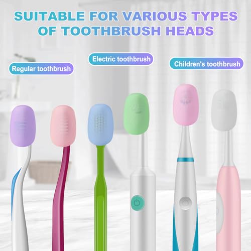 Lapfoon 6 Packs Toothbrush Covers, Silicone Toothbrush Covers Caps for Electric Toothbrush Replacement Heads & Manual Toothbrush