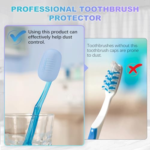 Lapfoon 6 Packs Toothbrush Covers, Silicone Toothbrush Covers Caps for Electric Toothbrush Replacement Heads & Manual Toothbrush