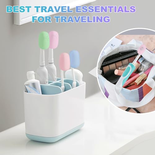 Lapfoon 6 Packs Toothbrush Covers, Silicone Toothbrush Covers Caps for Electric Toothbrush Replacement Heads & Manual Toothbrush
