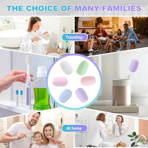 Lapfoon 6 Packs Toothbrush Covers, Silicone Toothbrush Covers Caps for Electric Toothbrush Replacement Heads & Manual Toothbrush