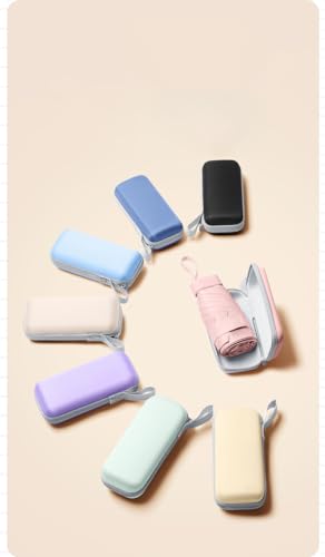 miliyadexin Multiple Color Options Mini Umbrella For Purse, Small Travel Umbrella Compact Mini Waterproof Umbrellas for Rain, Suitable for Women Purse and Pocket, Manual-Opening (Wutong Apricot)