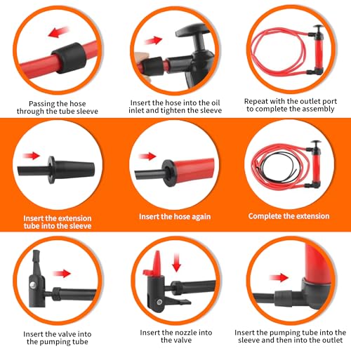 MeasuPro Siphon Hand Pump For Water - 15" Manual Water Pump, Gas Siphon Kit, Hand Bilge Pump With High Suction For Water Removal, Fuel Liquid Transfer