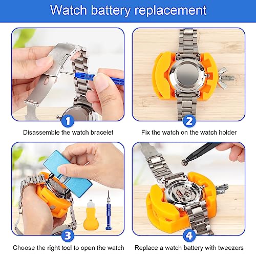 Watch Repair Kit for Battery Replacement, Link Removal & Opener