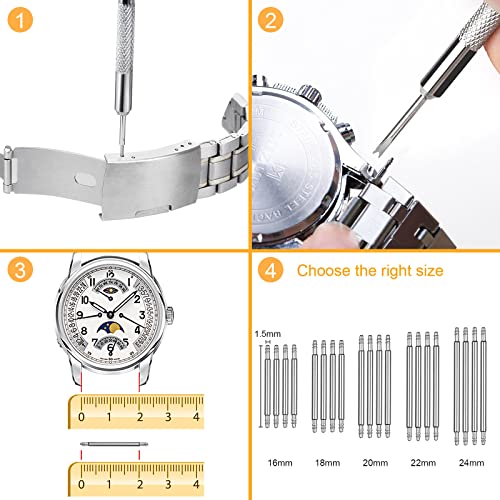 JOREST Watch Link Removal Tool, Watch Band Tool Kit, Repair Kit for Watch Bracelet Adjustment and Replacement and Resizing, With User Manual, Watch Link Remover, 20PCS Spring Bars, 13PCS Spare Needle