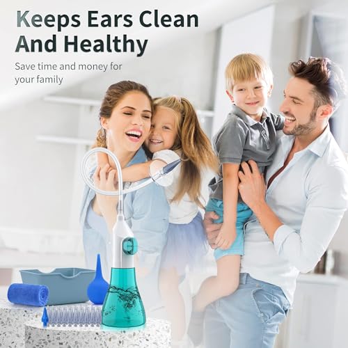 WEUANY Ear Wax Removal, Ear Cleaner, Earwax Removal Kit, Manual Ear Irrigation Flushing System, Ear Cleaning Kit, Safe and Effective to Clean Ear Built Up Wax