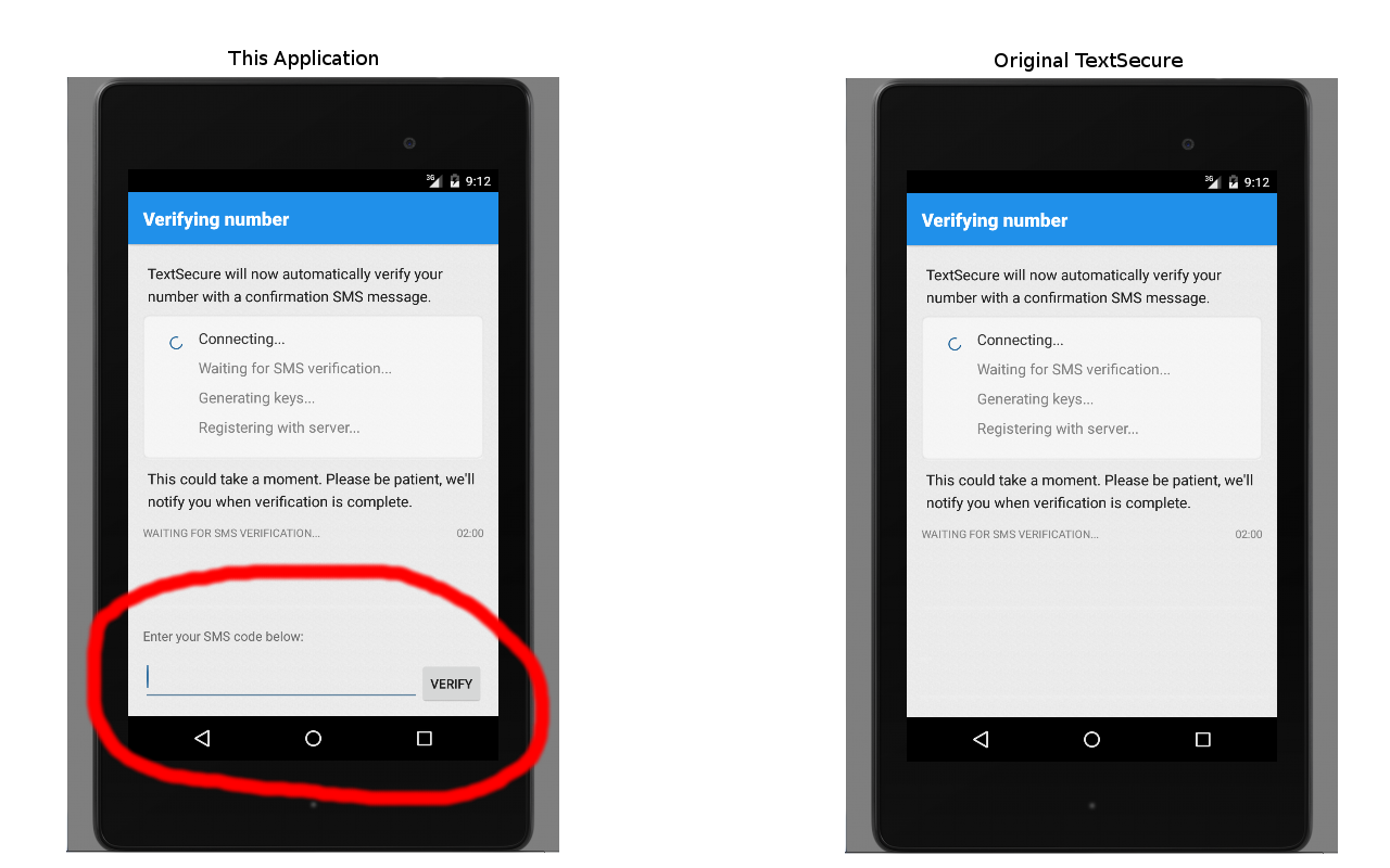 TextSecure (Manual Verification)