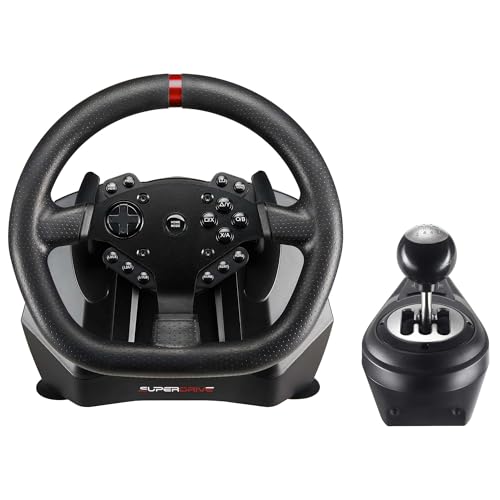 Superdrive - GS950-X 900° steering wheel with manual shifter, 3 pedals and paddle shifters for Xbox Serie X/S, PS4, Xbox One (programmable)