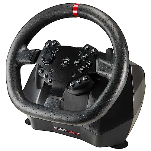 Superdrive - GS950-X 900° steering wheel with manual shifter, 3 pedals and paddle shifters for Xbox Serie X/S, PS4, Xbox One (programmable)