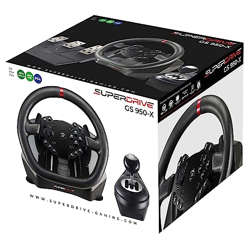 Superdrive - GS950-X 900° steering wheel with manual shifter, 3 pedals and paddle shifters for Xbox Serie X/S, PS4, Xbox One (programmable)