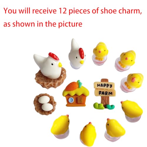 8PCS Shoes Charms 3D Chicken Different Shoe Charms Cute Matching Shoe Decoration Manual Shoe Accessories for Girl Boys Men Women…