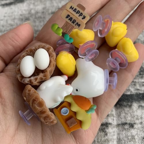 8PCS Shoes Charms 3D Chicken Different Shoe Charms Cute Matching Shoe Decoration Manual Shoe Accessories for Girl Boys Men Women…