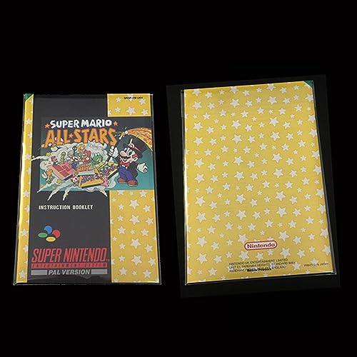 ASTONEY 100 PCS Plastic Sleeves for SNES N64 Pouch Instructions Booklet Case Resealable Protective Manual and Insert Bags