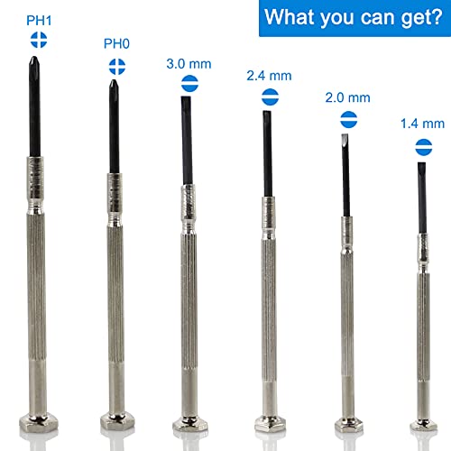 6 Piece Precision Screwdriver Set for Eyeglass and Electronics