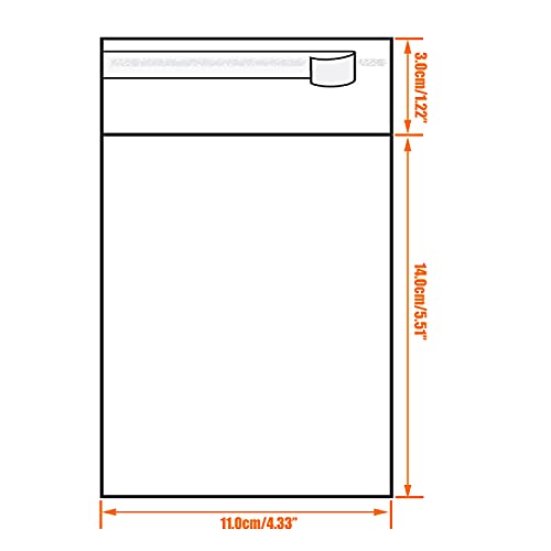 ASTONEY 100 PCS Transparent Plastic Self-Adhesive Protective Sleeve OPP Insert Bags for Nintendo Entertainment System/NES Instruction Booklet Manual