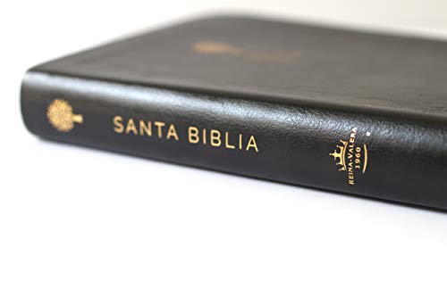 Biblia Reina Valera 1960 letra grande. Símil piel negro, índice, tamaño manual / Spanish Bible RVR 1960. Handy Size, Thumb Index, Large Print, Black Leat