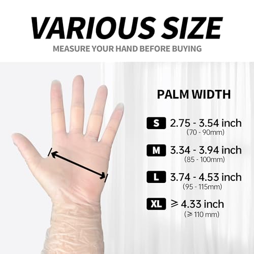 Supmedic Basic Clear Vinyl Exam Gloves, Powder-Free Latex-Free Food Safe Cooking Cleaning Disposable Medical Glove, 100Pcs (Medium)