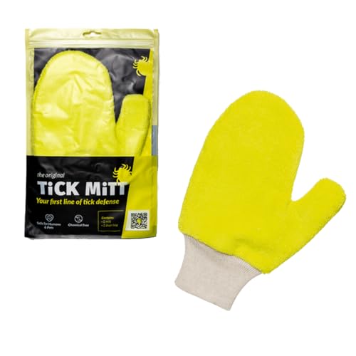 TiCK MiTT Yellow Tick Defense Glove - Protective Tool for Humans and Pets - Safely Handle Ticks with Ease - Durable, Comfortable, and Easy to Use Tick Management Glove