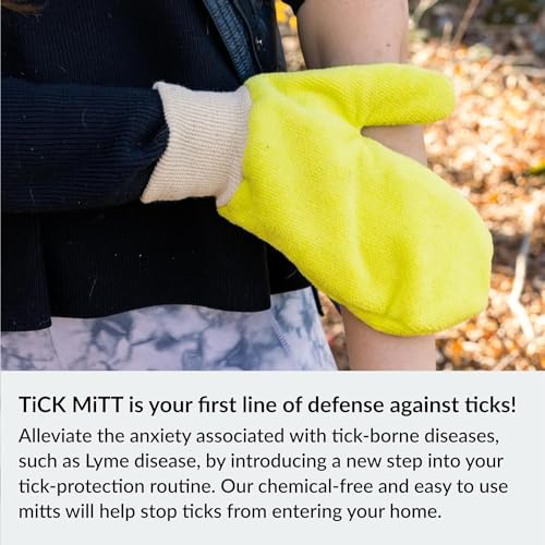 TiCK MiTT Yellow Tick Defense Glove - Protective Tool for Humans and Pets - Safely Handle Ticks with Ease - Durable, Comfortable, and Easy to Use Tick Management Glove