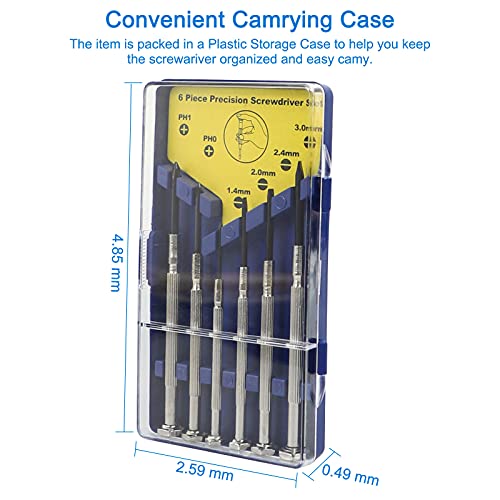 6 Piece Precision Screwdriver Set for Eyeglass and Electronics