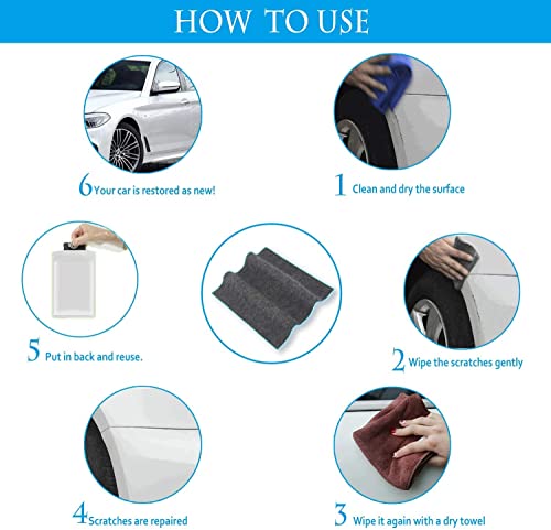 Nano Sparkle Cloth Car Scratches Remover 4 Pack, 2024 Upgrade Nano Sparkle Cloth For Car Scratch, Nano Magic Cloth with Disposable Gloves, Nano Cloth for Small and Medium Scratched on The Surface