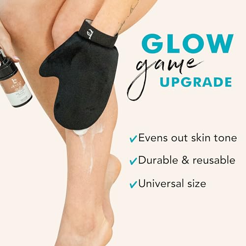 Self Tanner Tanning Mitt Set - Complete Tanning Mitt Kit with Exfoliating Gloves, Face and Body Tanner Glove for the Perfect Fake Tan - Self Tanning Glove Mitt Applicator