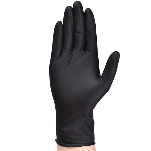 TITANflex Heavy-Duty 6-mil Black Nitrile Gloves, XL, Box of 100, Disposable Gloves, Fully Textured, Powder-Free, Latex-Free