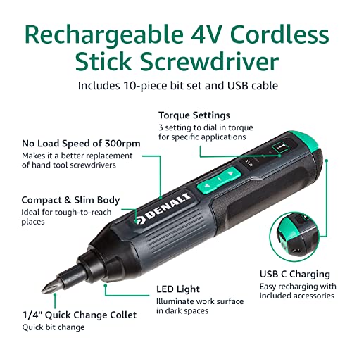 Denali by SKIL 4V Cordless Screwdriver with Bit Set