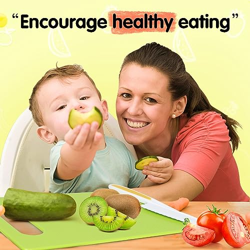 28PCS Toddler Knife Set - Kids Knifes for Real Cooking, Wooden Kids Kitchen Knife Set with Gloves Cutting Board Fruit Vegetable Crinkle Cutters Plastic Kid Safe Knives, Toddlers Kitchen Tools