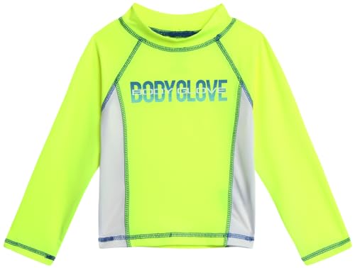 Body Glove Baby Boys' Toddler Rash Guard Swim Set - UPF 50+ Swim Shirt and Bathing Suit Trunks for Boys (2T-4T), Size 3T, Yellow Royal